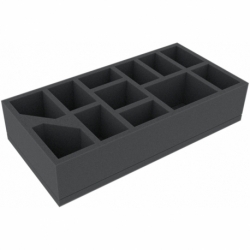 BEMFKX050BO 285 mm x 142,5mm x 50 mm foam tray for board games with 12 compartments