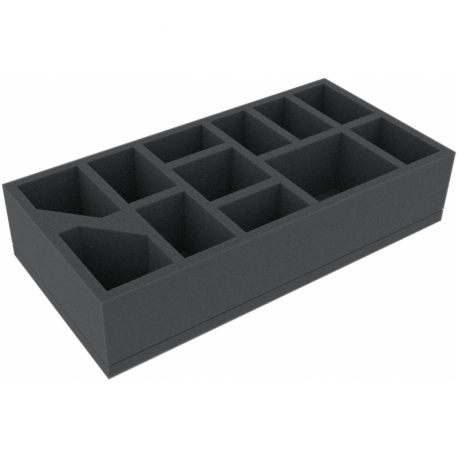 BEMFKX050BO 285 mm x 142,5mm x 50 mm foam tray for board games with 12 compartments