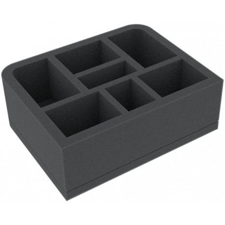 QSMFKR050BO 50 mm Quarter-Size foam tray with 7 compartments