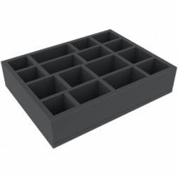 DQMFKM060BO 280 mm x 215 mm x 60 mm foam tray for board games with 16 compartments