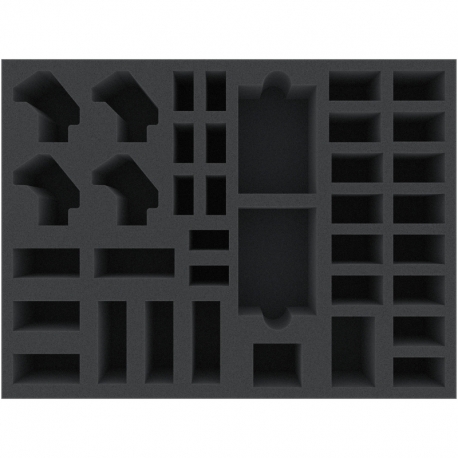 HBMFKQ070BO 394 mm x 294 mm x 70 mm foam tray for board games with 37 compartments