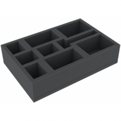 IJMFKN050BO 219 mm x 146 mm x 50 mm foam tray for board games with 9 compartments
