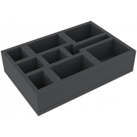 IJMFKN050BO 219 mm x 146 mm x 50 mm foam tray for board games with 9 compartments