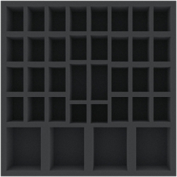 BHMFKK050BO 314 mm x 314 mm x 50 mm foam tray for board games with 36 compartments