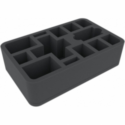 HSMFKB070BO 70 mm Half-Size foam tray with 13 compartments