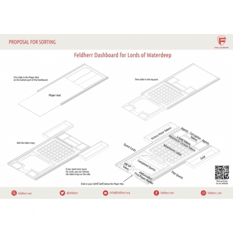 5 pcs. value pack Feldherr Dashboard for Lords of Waterdeep