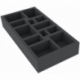 BEMFJM045BO 285 mm x 142,5 mm x 45 mm foam tray for board games with 12 compartments