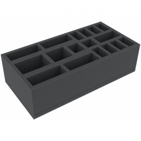 IEMFJS070BO 258 mm x 128 mm x 70 mm foam tray for board games with 17 compartments