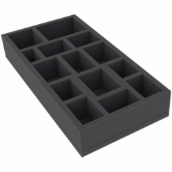 BEMFJK045BO 285 mm x 142,5 mm x 45 mm foam tray for board games with 14 compartments