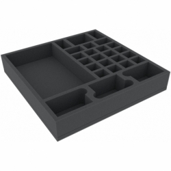 AGMFJE050BO 295 mm x 295 mm x 50 mm foam tray for board games with 26 compartments
