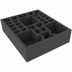 HZMFJC070BO 280 mm x 235 mm x 70 mm foam tray for board games with 29 compartments