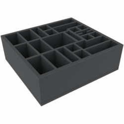 HYMFJD090BO 260 mm x 280 mm x 90 mm foam tray for board games with 23 compartments