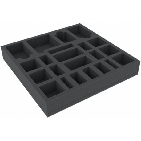 HUMFIX040BO 258 mm x 258 mm x 40 mm foam tray for board games with 22 compartments