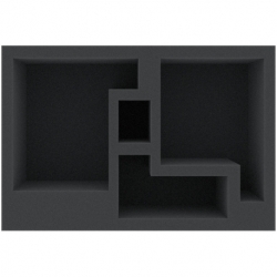HVMFIS080BO 218 mm x 147,5 mm x 80 mm foam tray for board games with 4 compartments