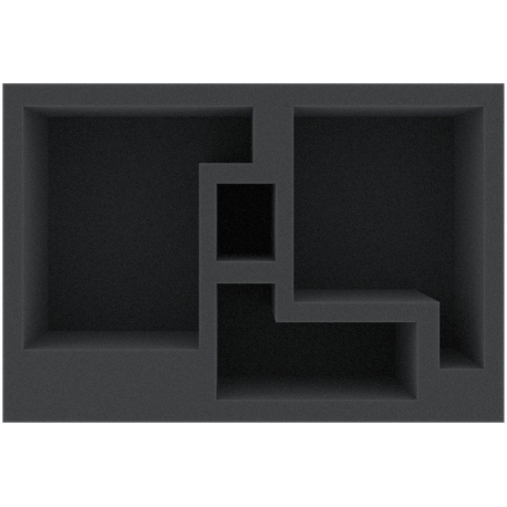 HVMFIS080BO 218 mm x 147,5 mm x 80 mm foam tray for board games with 4 compartments