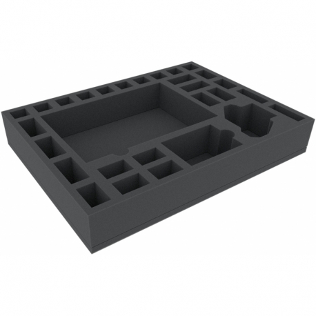 HBMFIT060BO 394 mm x 294 mm x 60 mm foam tray for board games with 29 compartments