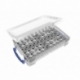 Feldherr paint racks + token trays for 4L Really Useful Boxes - 56 Citadel Paint Pots (12 ml) + game material