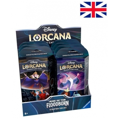 Juego de cartas Disney Lorcana TCG Rise of the Floodborn Mazos de inicio (8 unidades) de Ravensburger