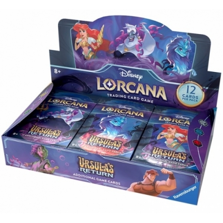 Disney Lorcana TCG: Paquetes de refuerzo Ursula's Return - Caja de sobres Expositor (24) (Inglés) de Ravensburger