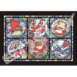 Gake no ue no Ponyo Puzzle Stained Glass Ponyos everywhere (208 piezas)