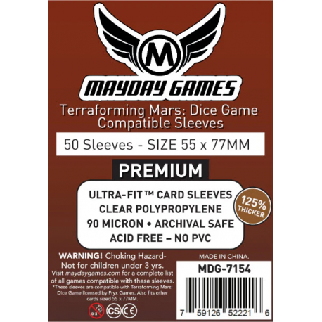 [7154] Terraforming Mars: Dice Game Compatible Sleeves (55x77mm) Premium from Mayday