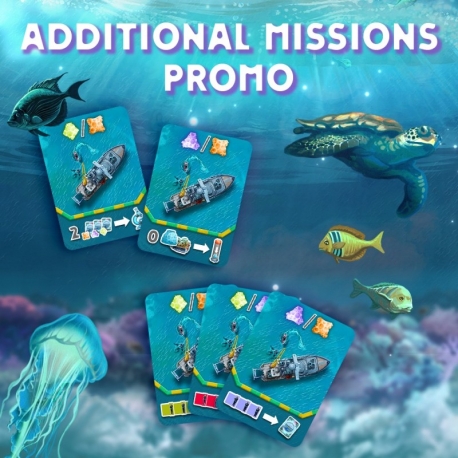 Juego de mesa Proyecto Arrecife Promo cartas de misión de la marca Maldito Games