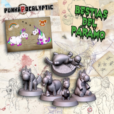 Punkapocalyptic Punkicornios (pack de 5) Bestias del páramo de Bad Roll Games