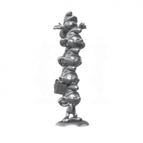 Los Pitufos Estatua a Smurfs Column Silver Limited Edition 50 cm