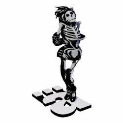 Die Ärzte Estatua a 1/10 Gwendoline Skelett 17 cm