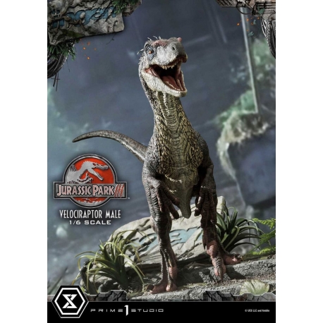 Jurassic Park III Legacy Museum Collection Statue 1/6 Velociraptor Male Bonus Version 40 cm