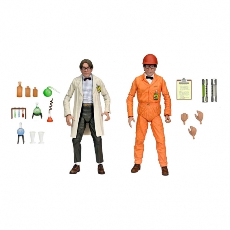 TMNT II: The Secret of the Ooze 2-Pack Figuras Lab Coat Professor Perry and Hazmat Suit Professor Perry 18 cm