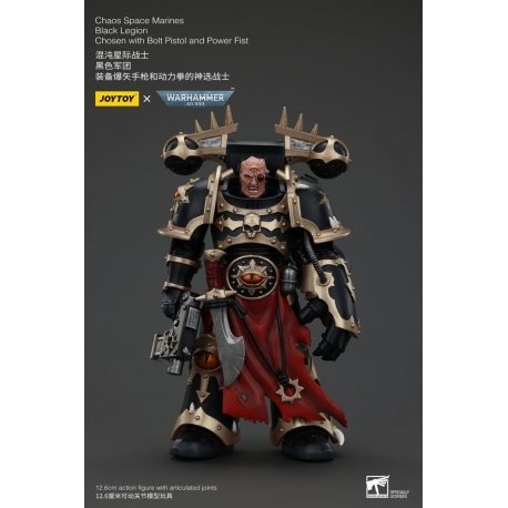 Warhammer 40k Actionfigur Chaos Space Marines Black Legion Chosen with Bolt Pistol and Power Fist 20 cm