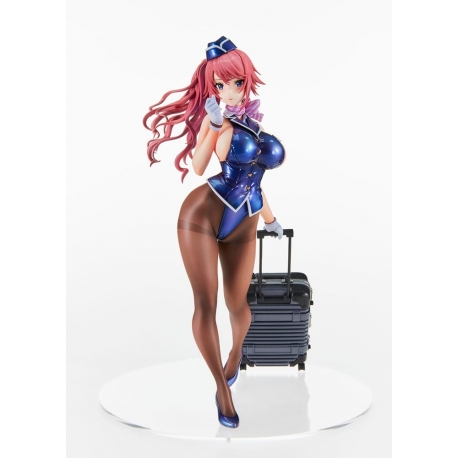 Original Character PVC Statue Tight na Oshigoto Work 3: Cabin Attendant Aya Saionji Antenna Shop Limited Edition 25 cm