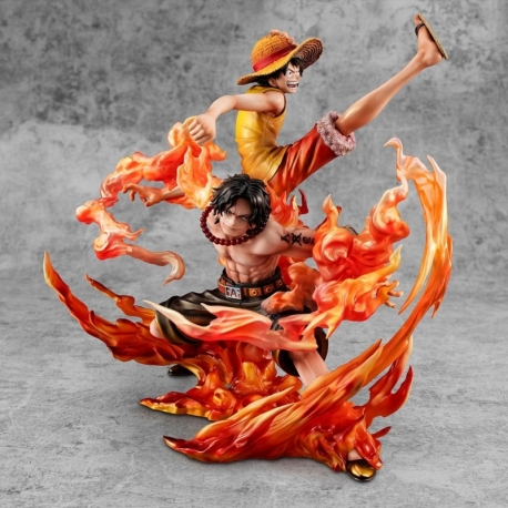 One Piece Estatua PVC P.O.P. NEO-Maximum Luffy & Ace Bond between brothers 20th Limited Ver. 25 cm