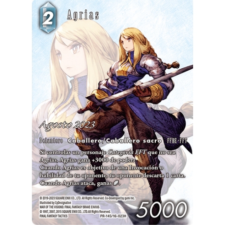 Final Fantasy TCG Opkit Agrias (16+4) Agosto 23 de Square Enix
