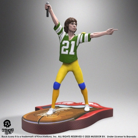Rolling Stones Estatua Rock Iconz Mick Jagger US Tour 1981 (Green Jersey) 22 cm