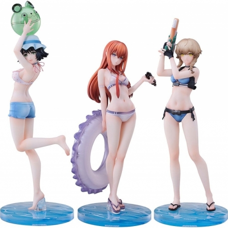 Steins Gate PAck de 3 Estatuas PVC 1/7 Suzuha Amane, Kurisu Makise, Mayuri Shiina Swimsuit Ver.