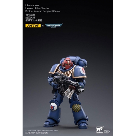 Warhammer 40k Figure 1/18 Ultramarines Heroes of the Chapter Brother Veteran Sergeant Beaver 12 cm