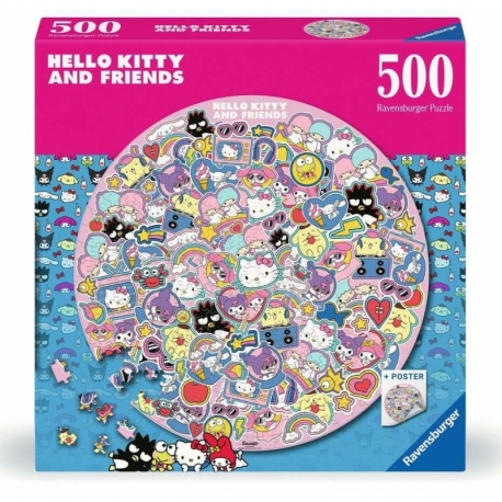 Helly Kitty and Friends Round Puzzle (500 Pieces)