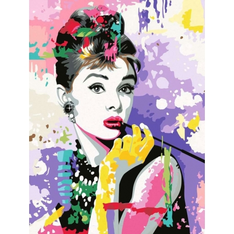 Audrey Hepburn Paint by Numbers Set CreArt 30 x 40 cm