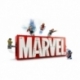 Lego Marvel Logo and Minifigures