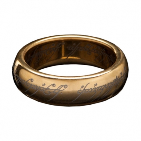 El Señor de los Anillos Anillo Único de tungsteno (bañado en oro) Talla 13