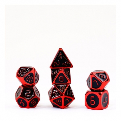 FanRoll Pack de Dados Red with Black Enamel (7)