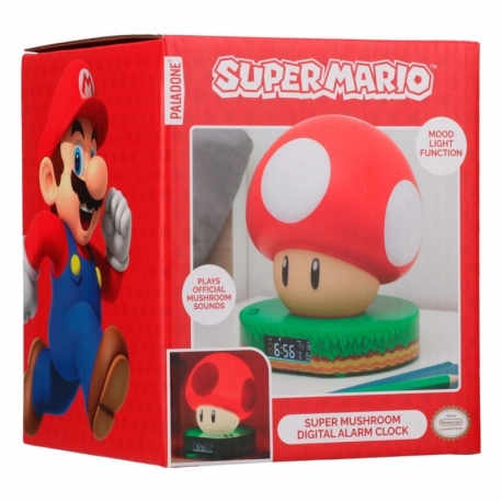 Super Mario despertador con luz Super Mushroom