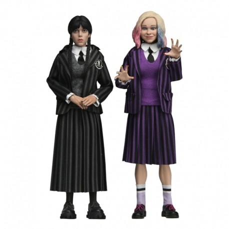 Wednesday Paquete de 2 Figuras Wednesday Addams (Nevermore Uniform) and Enid 20 cm