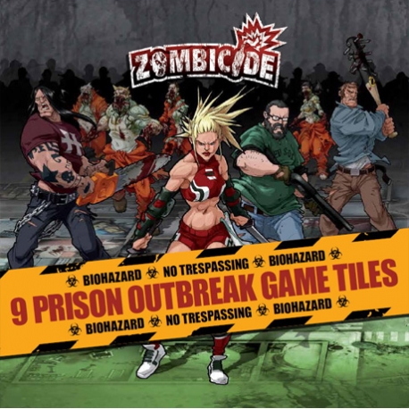 Extra pack of double-sided boards to play the game Zombicide Prison Outbreak