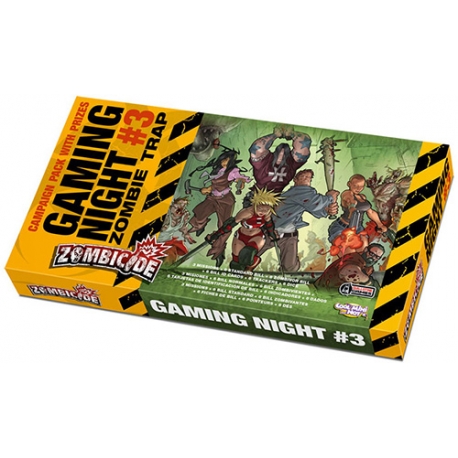 Gaming Night Zombie Trap es una expansión para el juego de mesa Zombicide con la que completarás el juego