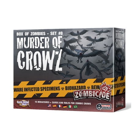 Murder Of Crowz es un pack de 15 miniaturas de cuervos zombies que sirven como expansión para el juego de mesa Zombicide