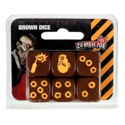 Brown Special Dices to play cooperative board game Zombicide