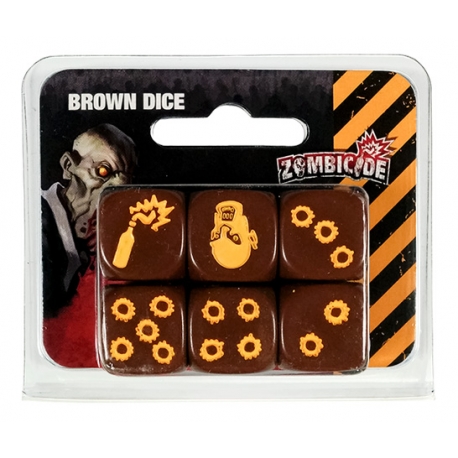 Dados Marrones especiales para poder jugar al juego de mesa cooperativo Zombicide